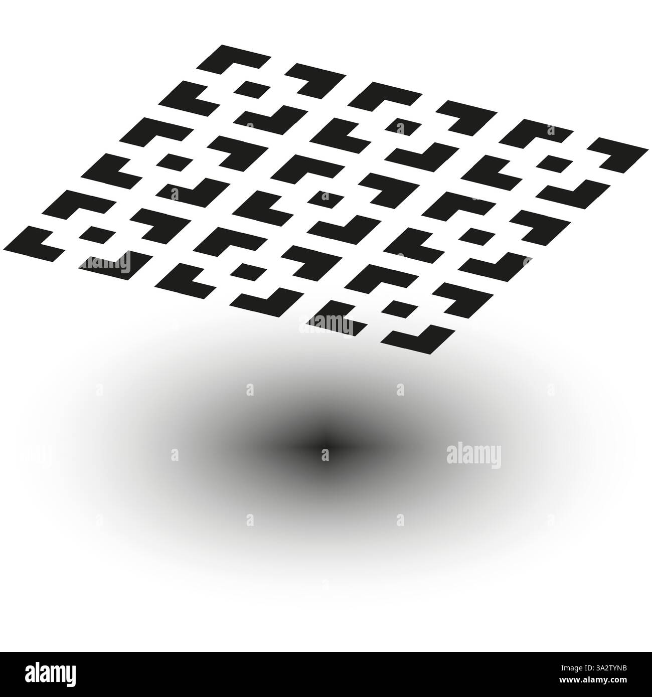 Abstract pixel pattern. Geometric digital design. Floating square ...