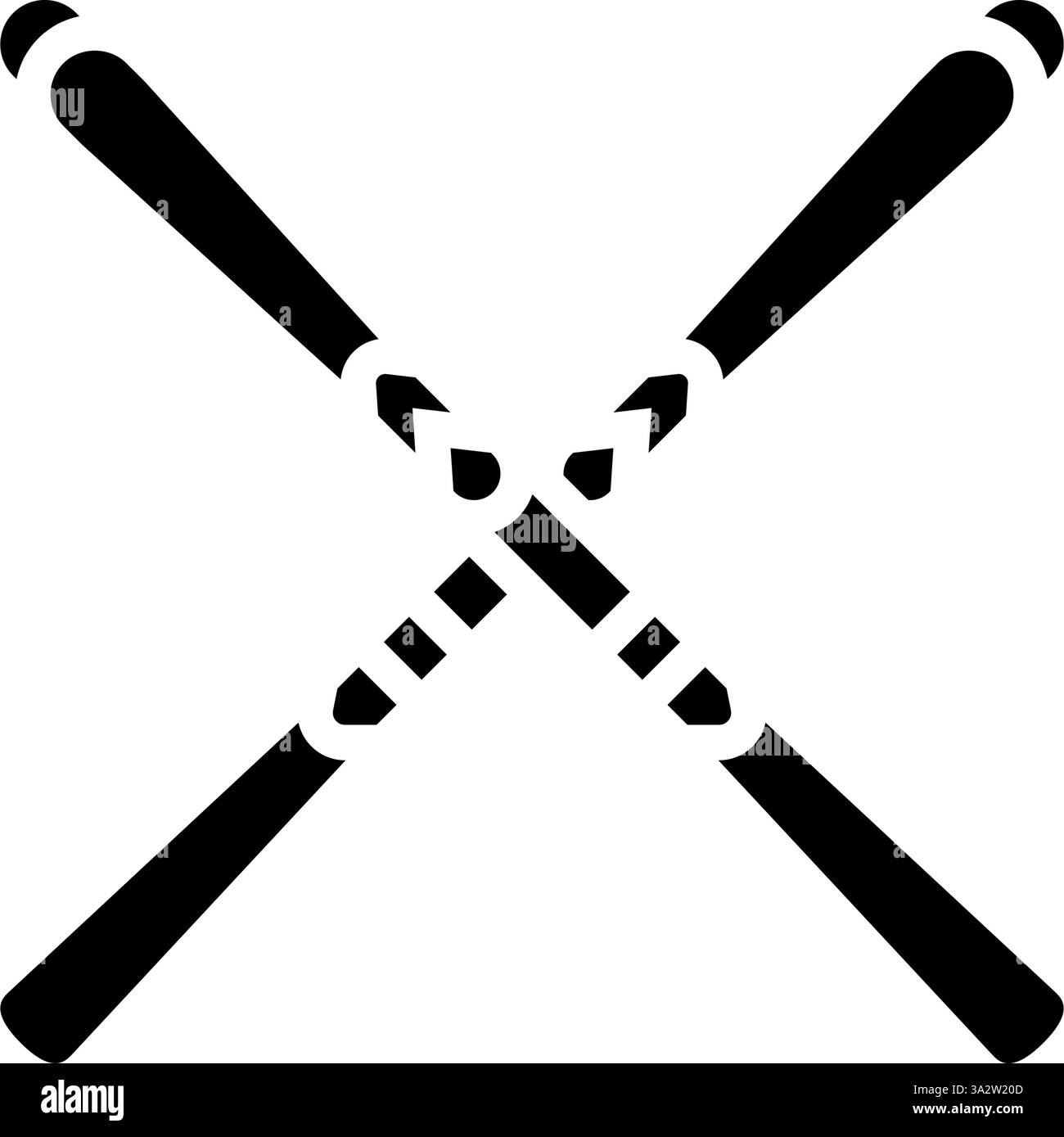 pair-skis-crossed-mountain-skiing-glyph-icon-vector-illustration-stock