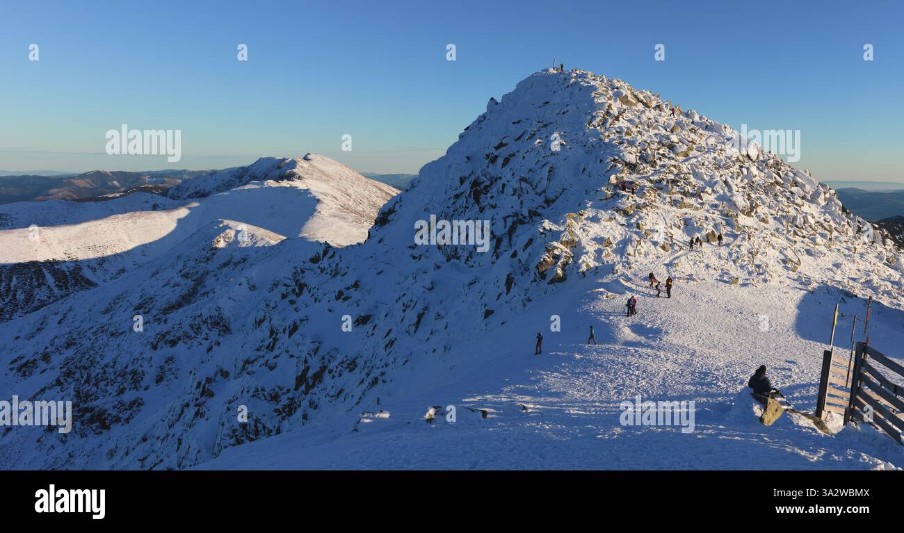 Chopok, peak in Low Tatras, Slovakia, during a winter afternoon Stock Photo