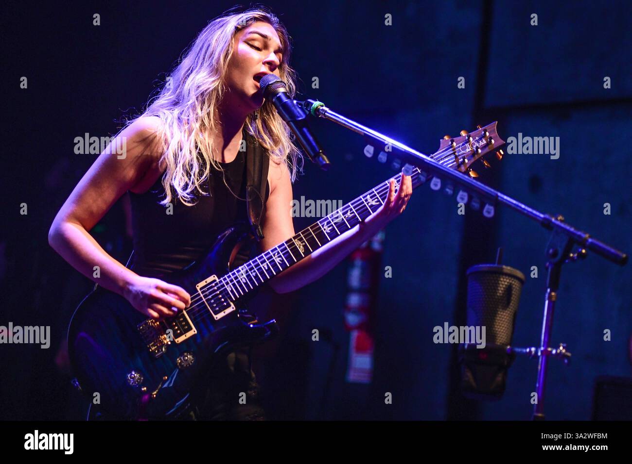 Buenos Aires (13th Mar 2025). Mexican rock band The Warning, performing ...