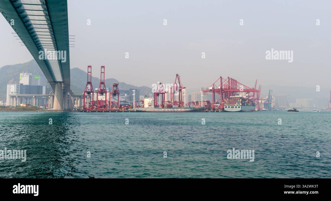 Hong Kong. China- 02.18.2025. A general view of a section of the Port ...