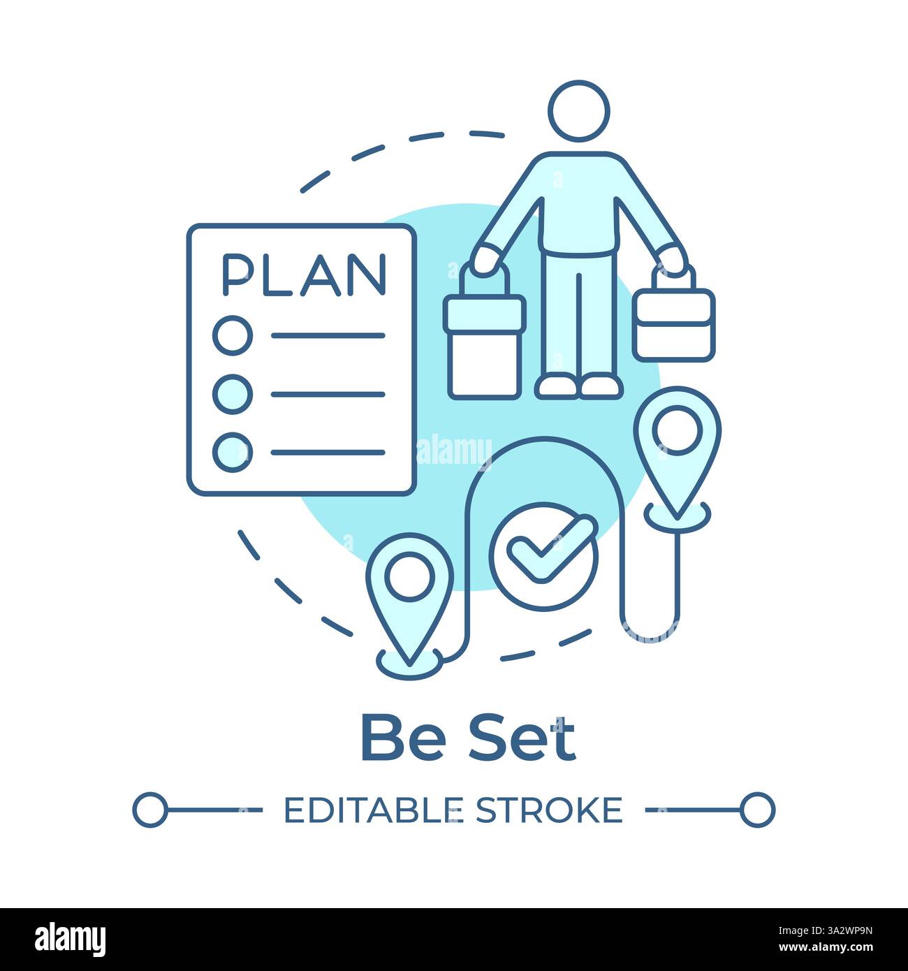Be set soft blue concept icon Stock Vector