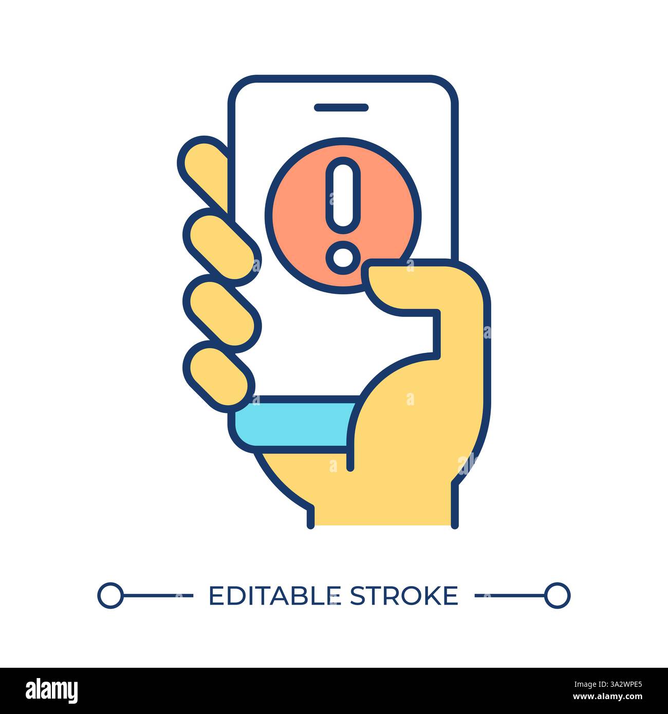Alert push notification RGB color icon Stock Vector