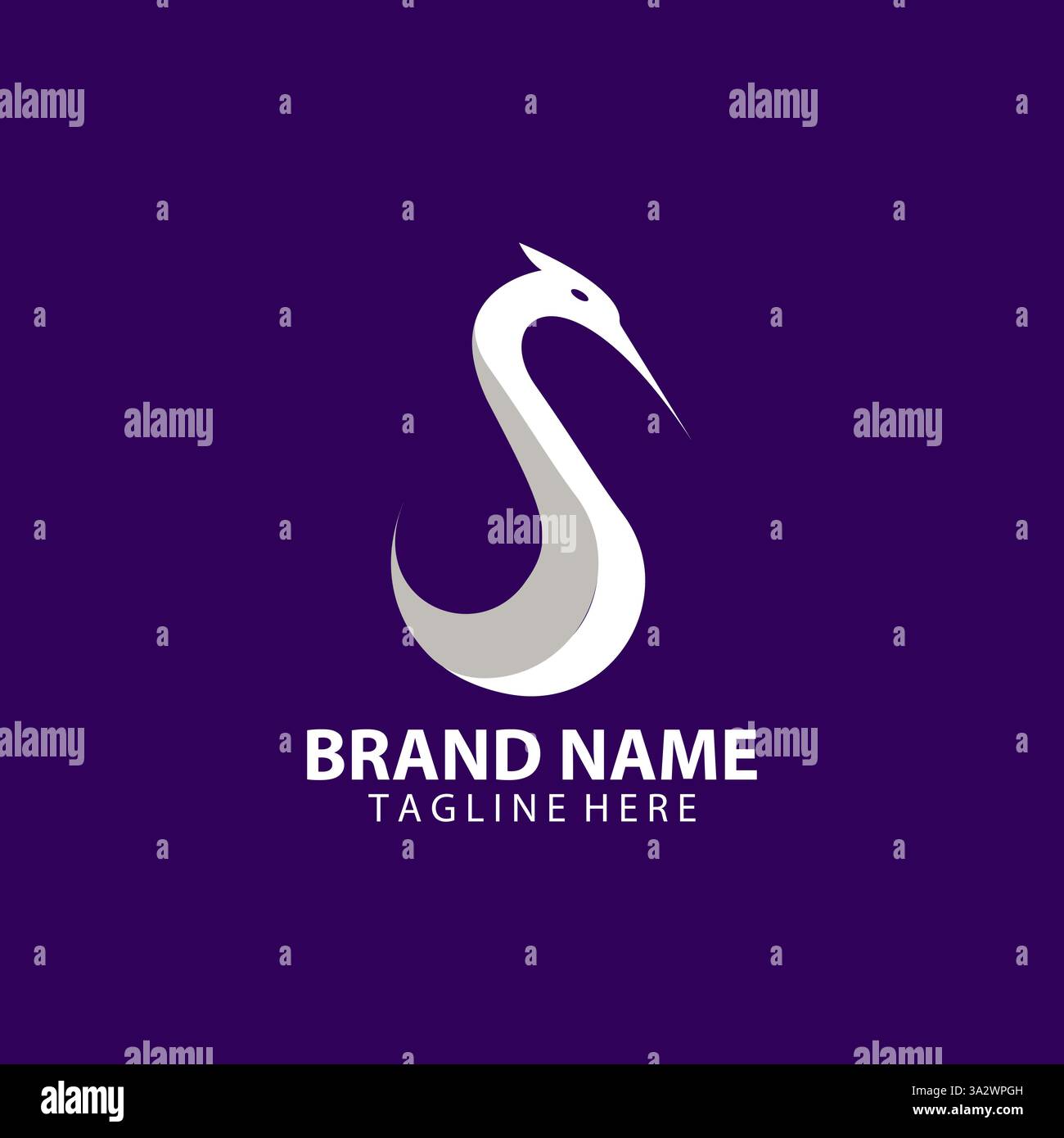 letter S stork logo design vector Stock Vector