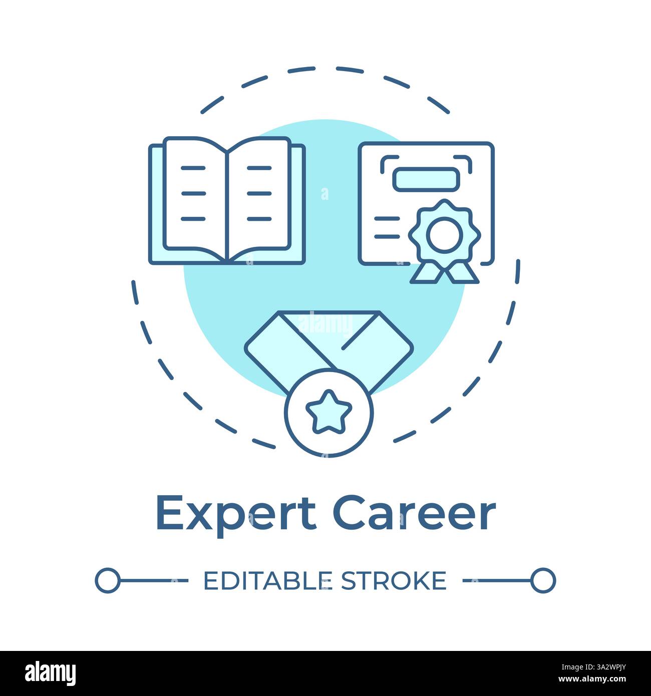 Expert career soft blue concept icon Stock Vector