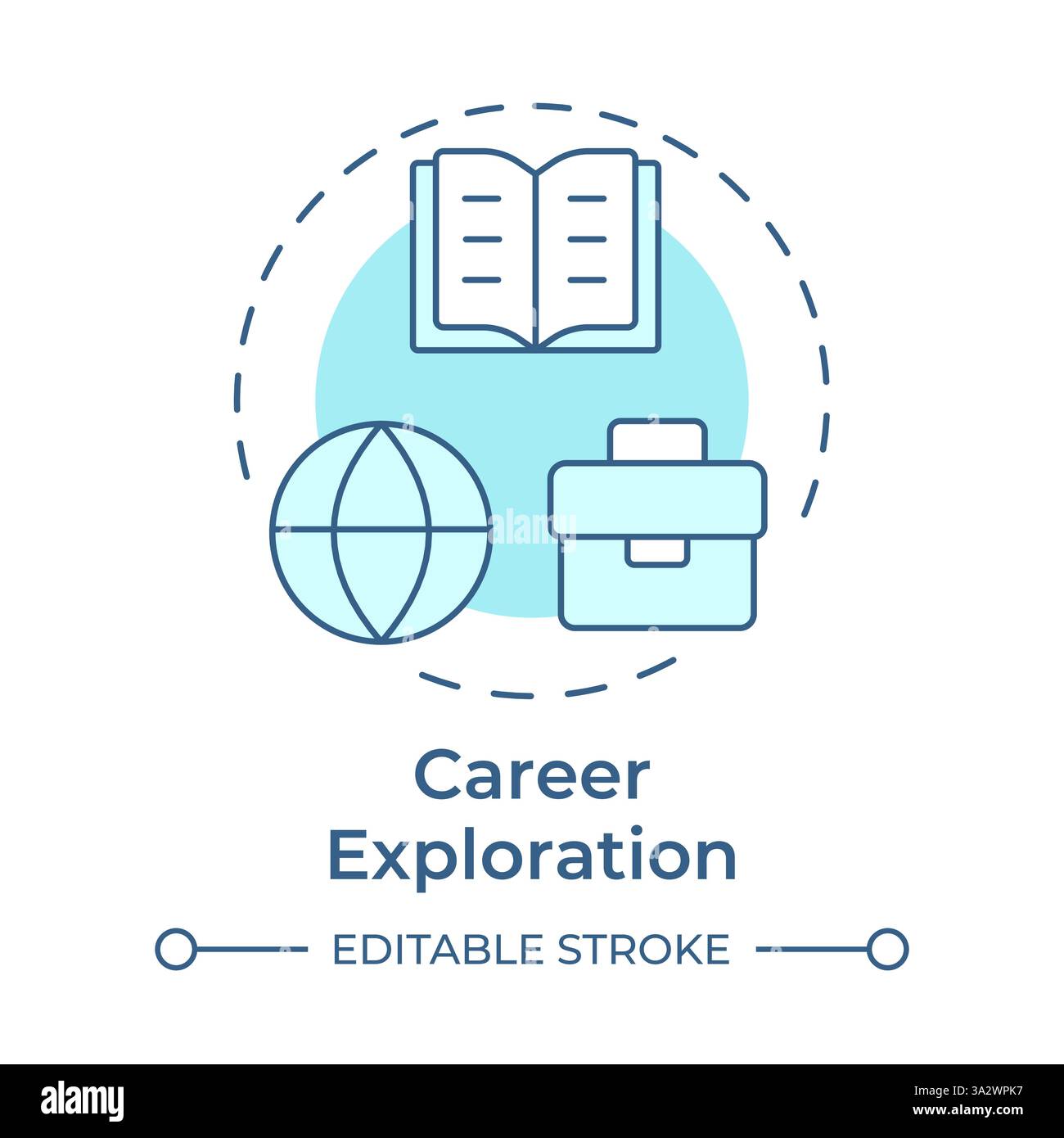 Career exploration soft blue concept icon Stock Vector