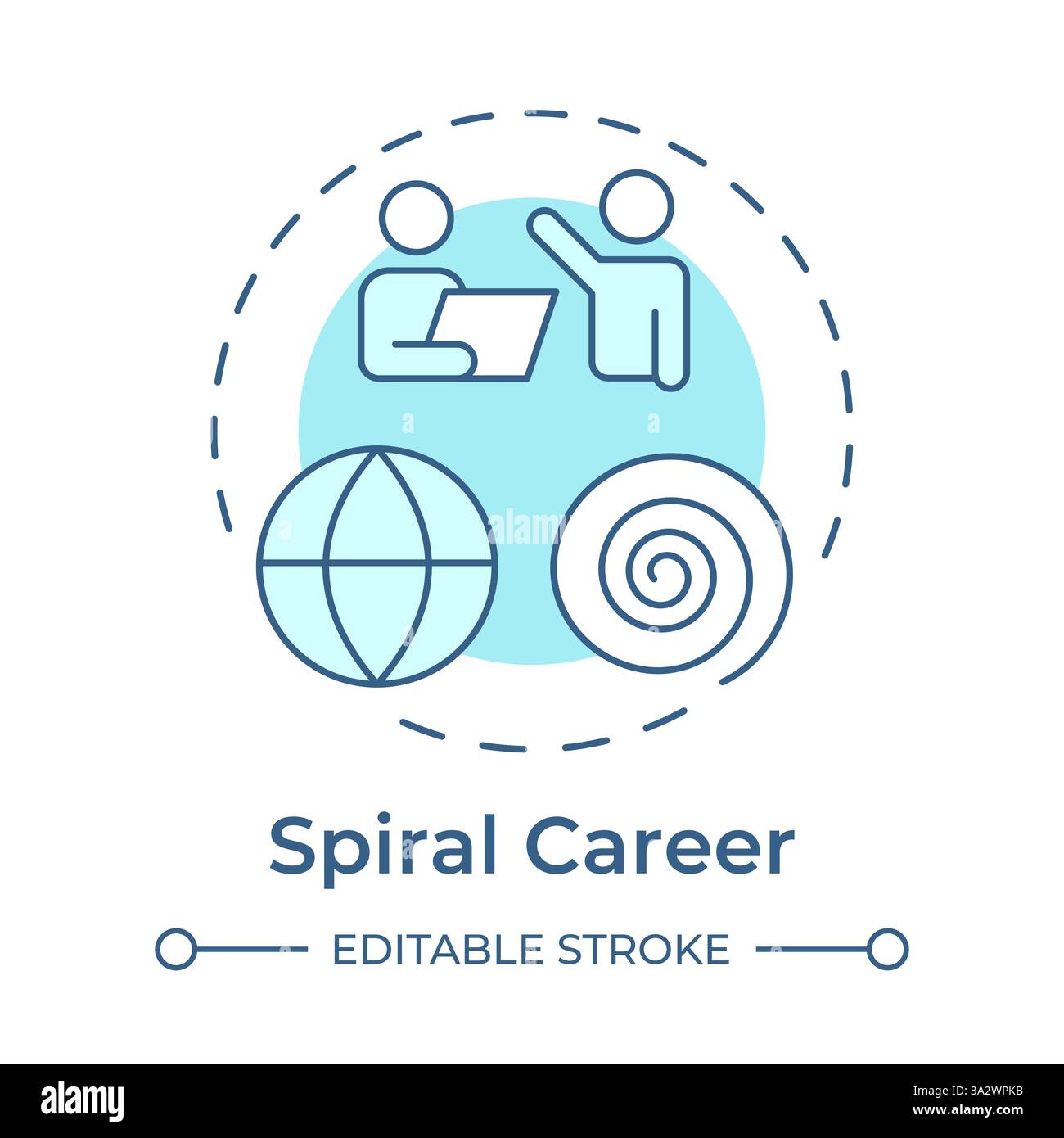 Spiral career soft blue concept icon Stock Vector