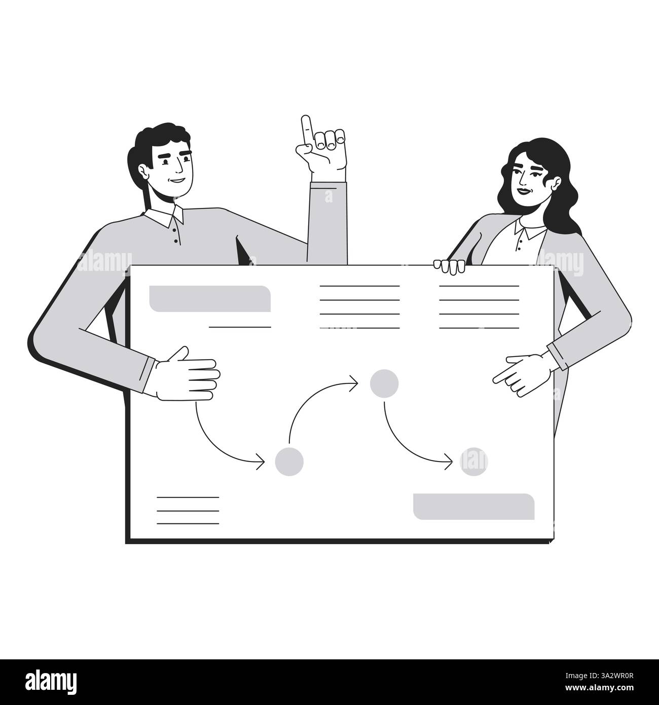 Planning line conceptual illustration Stock Vector