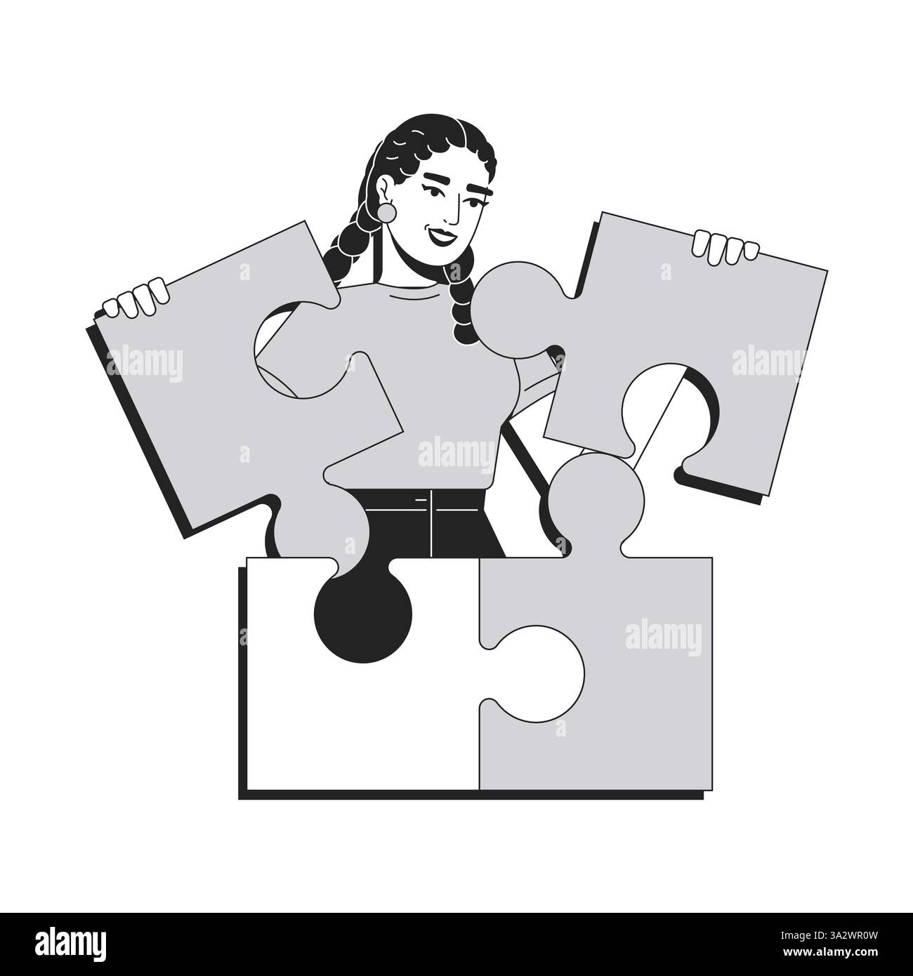 Problem solving line conceptual illustration Stock Vector
