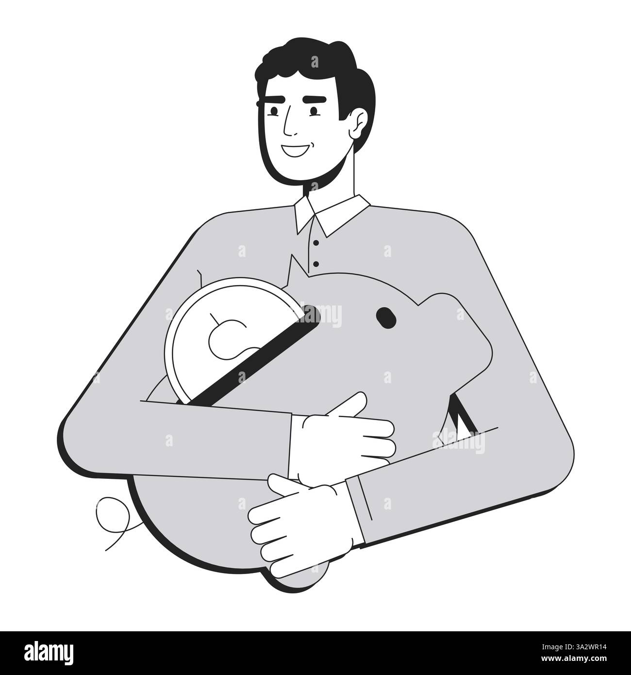 Personal money line conceptual illustration Stock Vector
