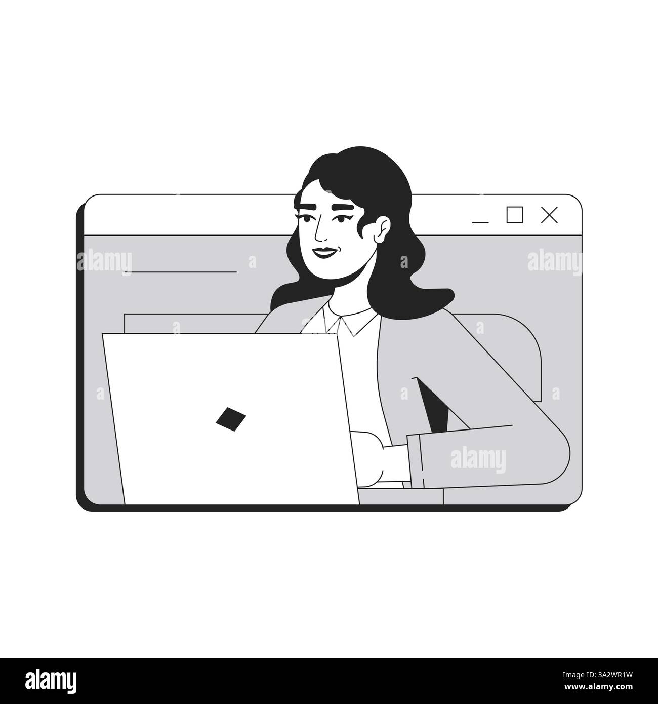 Employee line conceptual illustration Stock Vector