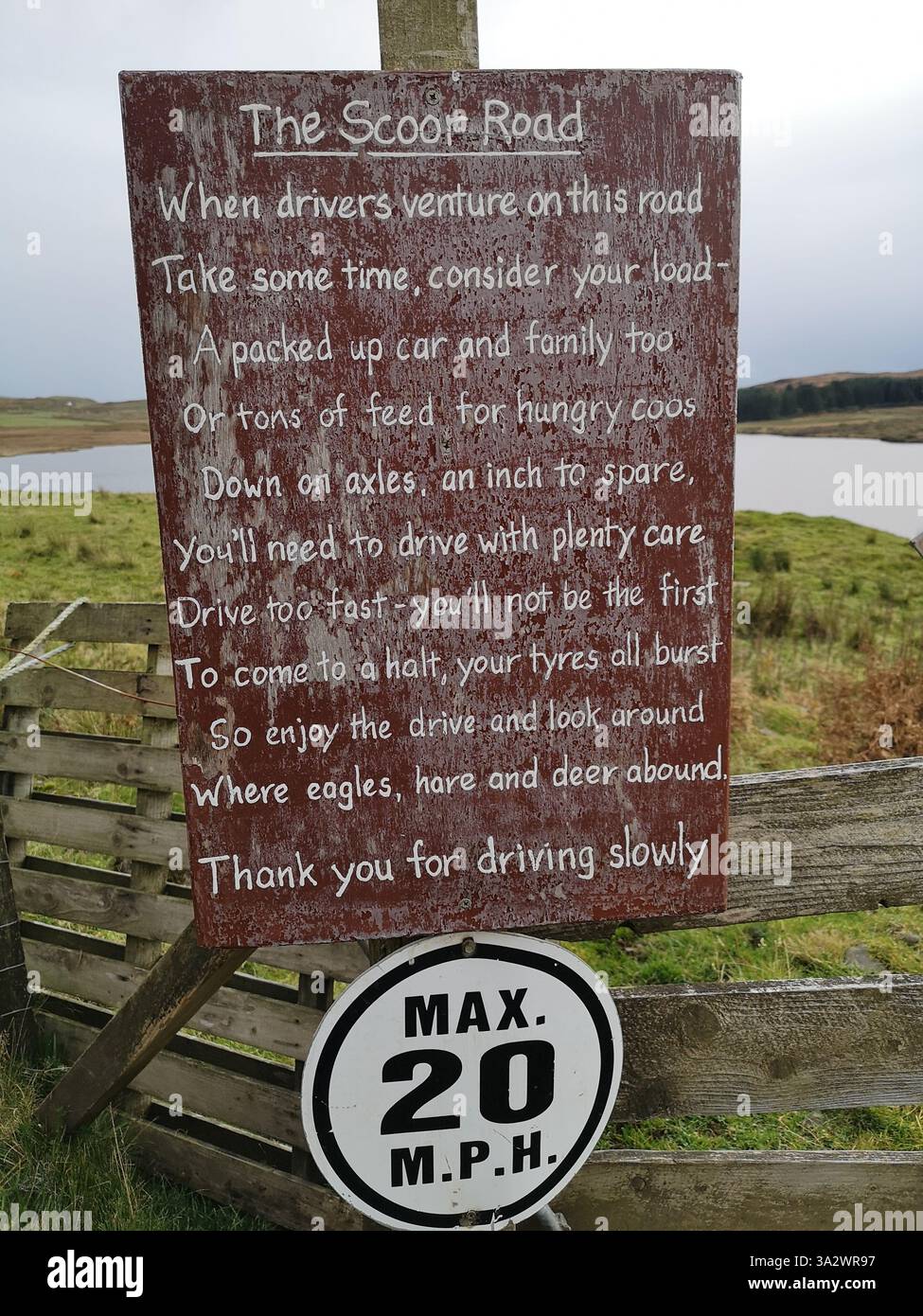 The Scoor Road on the Ross of Mull on the Island of Mull, Scotland. It leads to the abandoned settlement of Shiaba and the stunning Scoor beach. - Smartphone Captured Stock Image