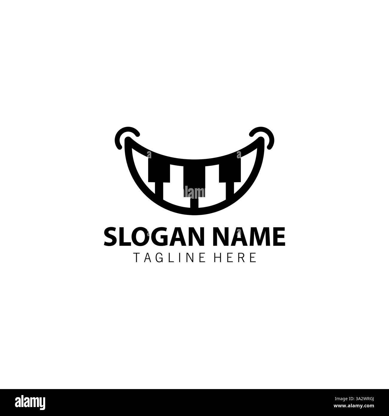 piano smile logo design vector Stock Vector