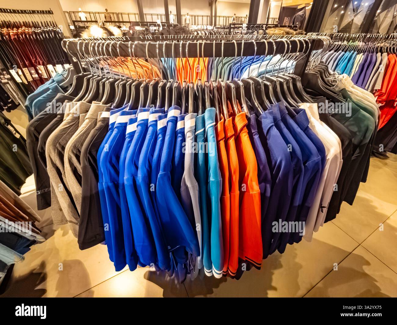 Tangerang, Indonesia - 15 Feb 2025: Circular hanging rack full of ...