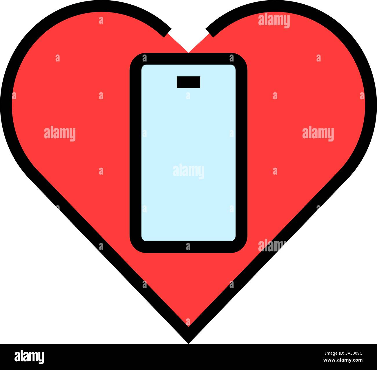 heart phone symbol mindful tech color icon vector illustration Stock ...