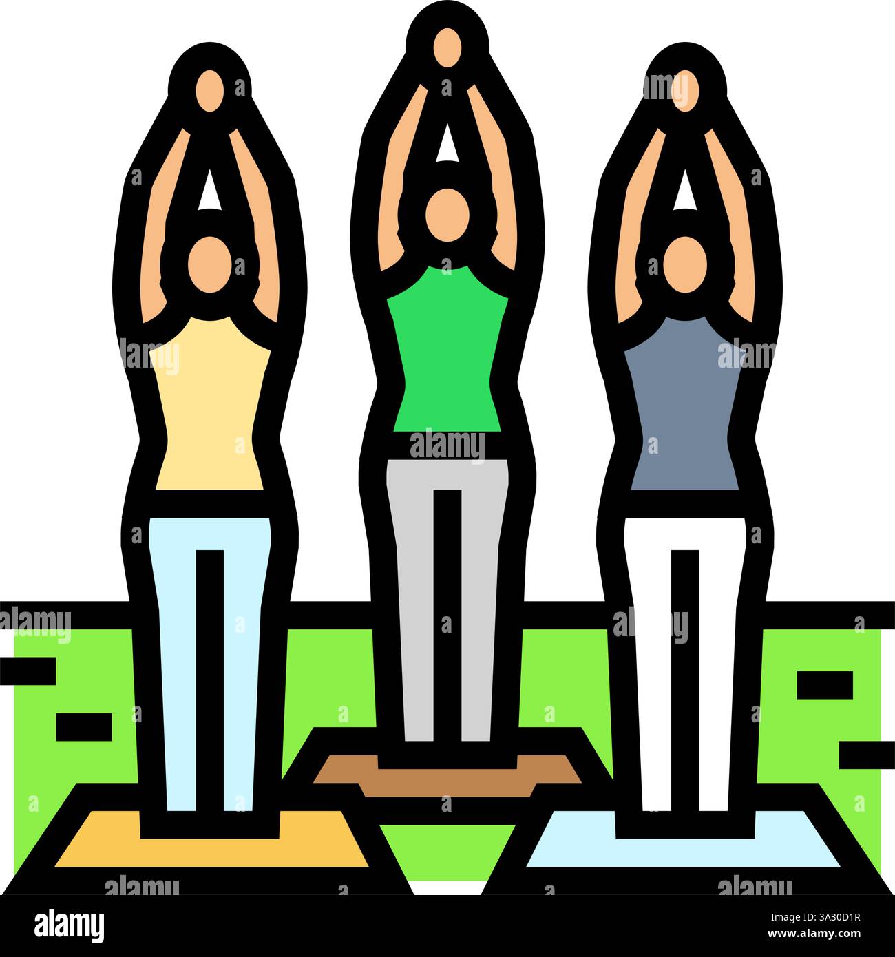 outdoor group fitness class sustainable color icon vector illustration ...