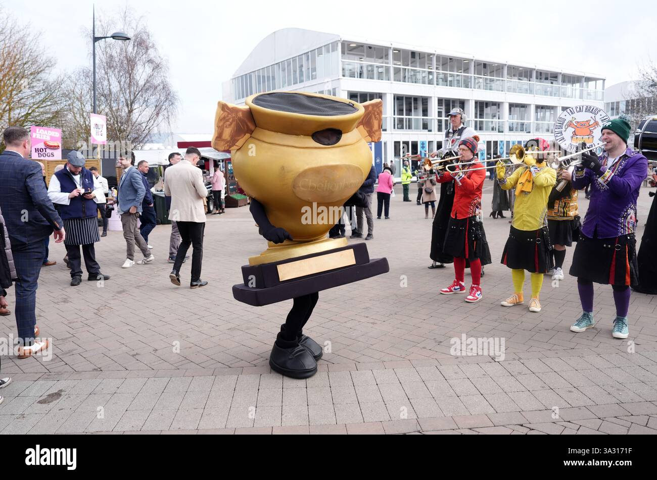 A Cheltenham Gold Cup mascot on day four of the 2025 Cheltenham