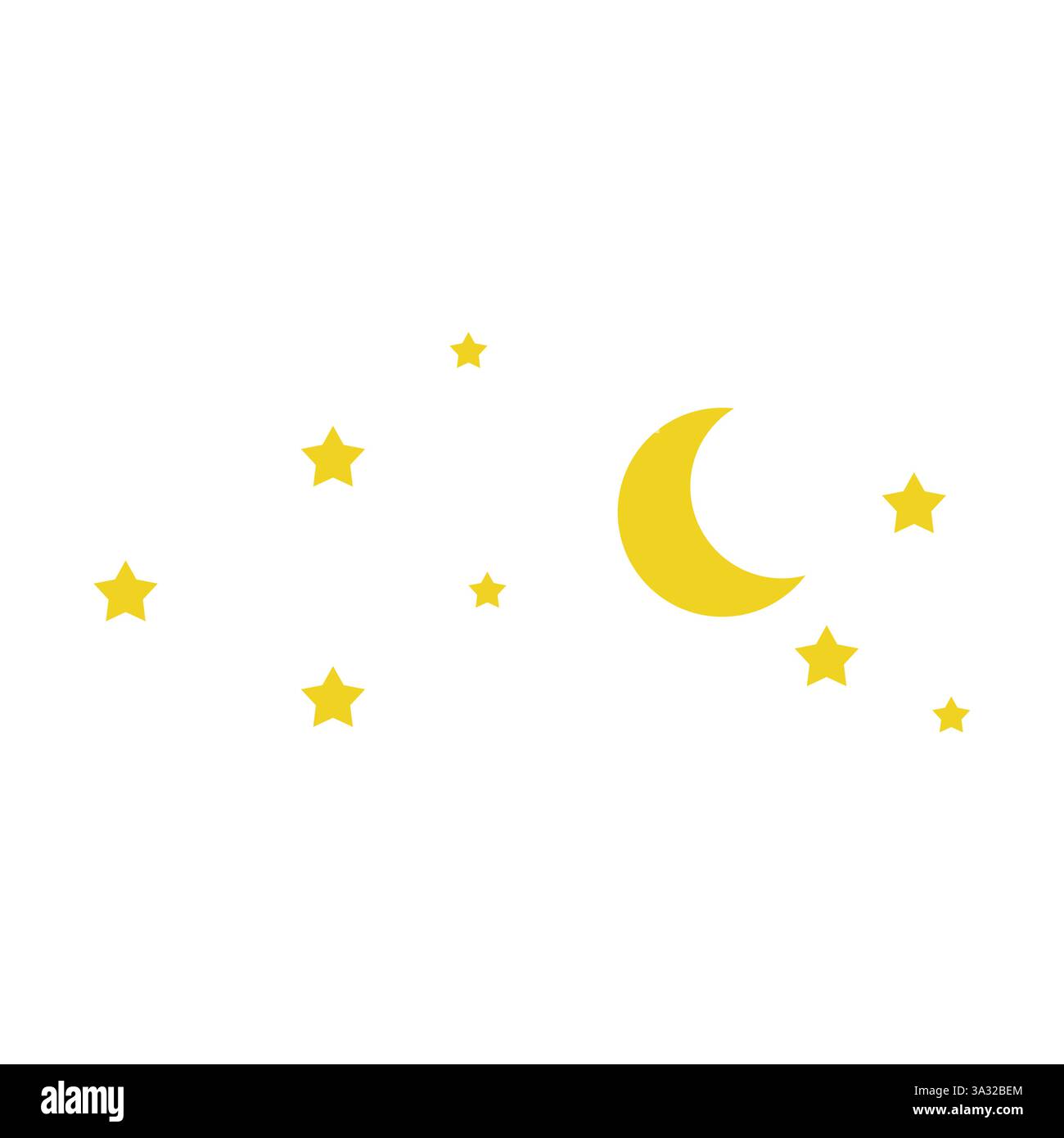 moon stars night sky star emoji symbol sign icon vector illustration ...
