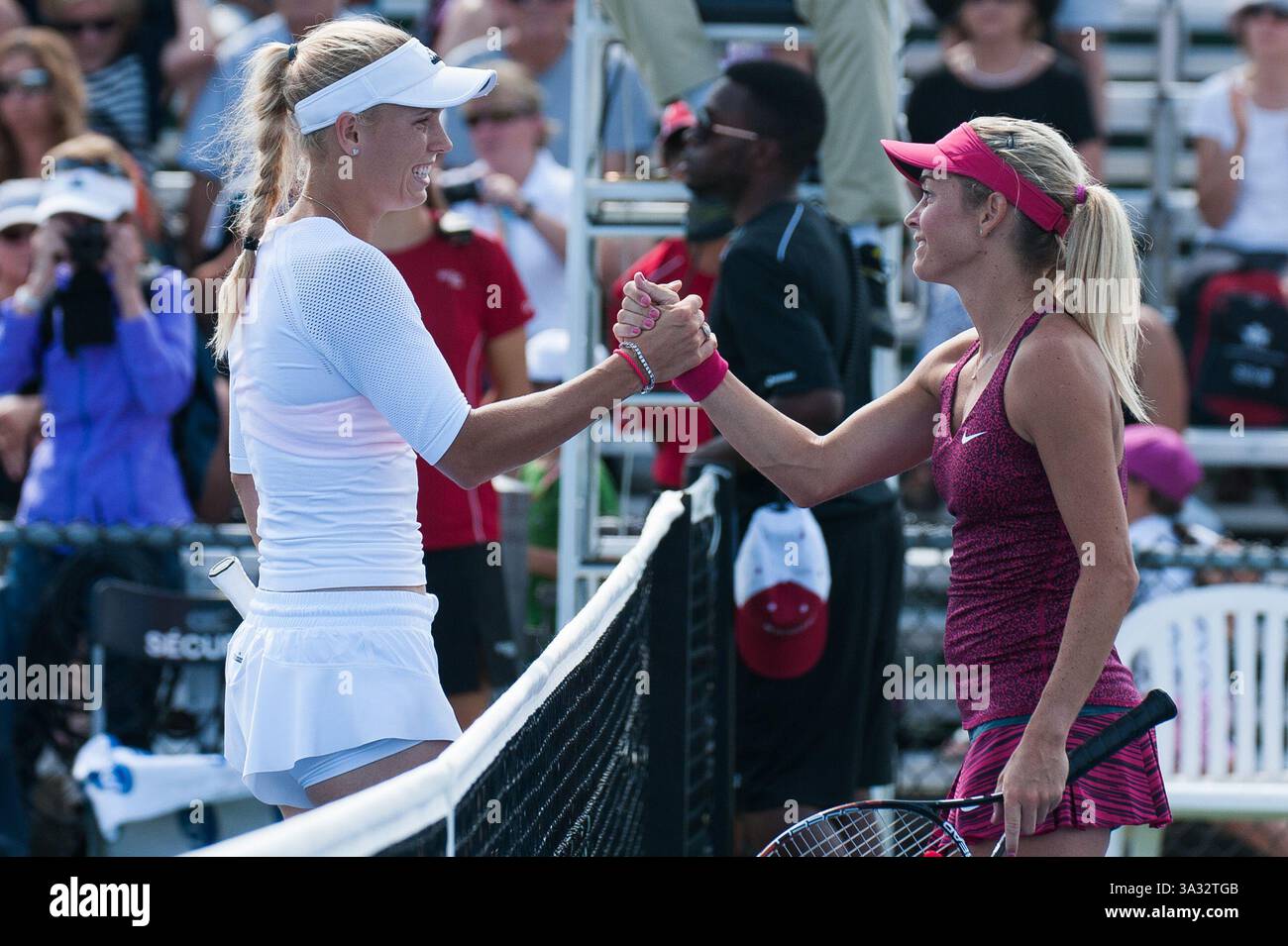 Aug 6, 2014 - Montreal, Quebec, Canada - CAROLINE WOZNIACKI vs KLARA KOUKALOVA during a second round match at the Rogers Cup tennis tournament. Wozniacki wins 6-1, 6-2. (Credit Image: © David Kirouac/ZUMA Wire/ZUMAPRESS.com) Stock Photo