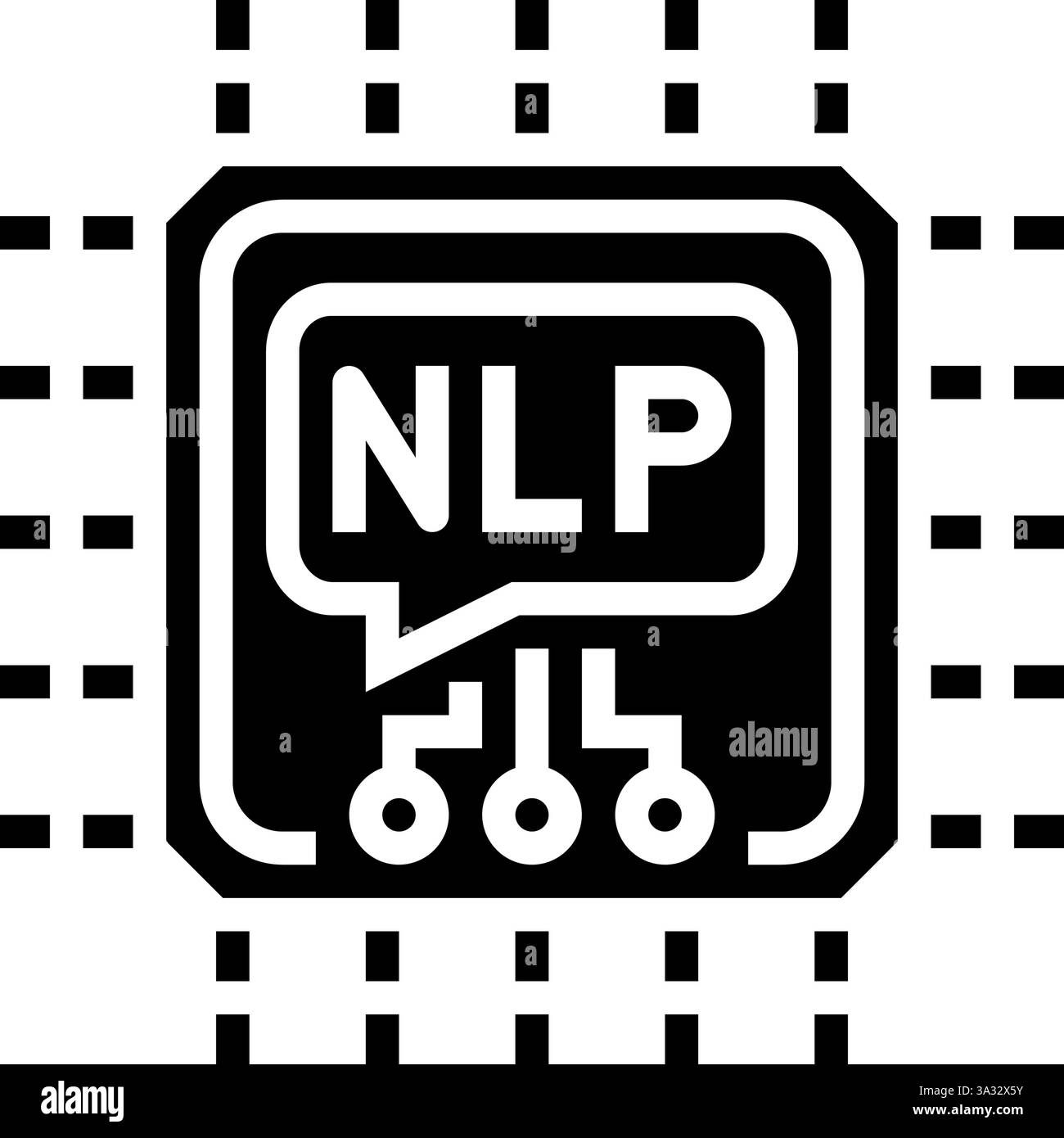 language processor chip nlp glyph icon vector illustration Stock Vector ...