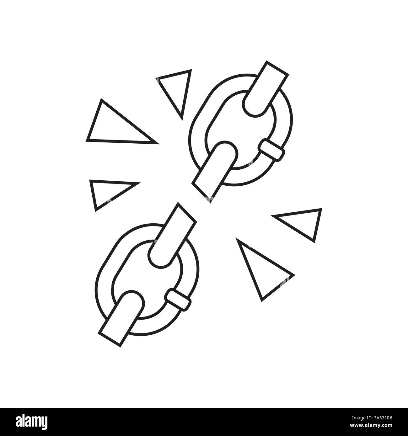 broken chains emoji symbol sign icon vector illustration Stock Vector