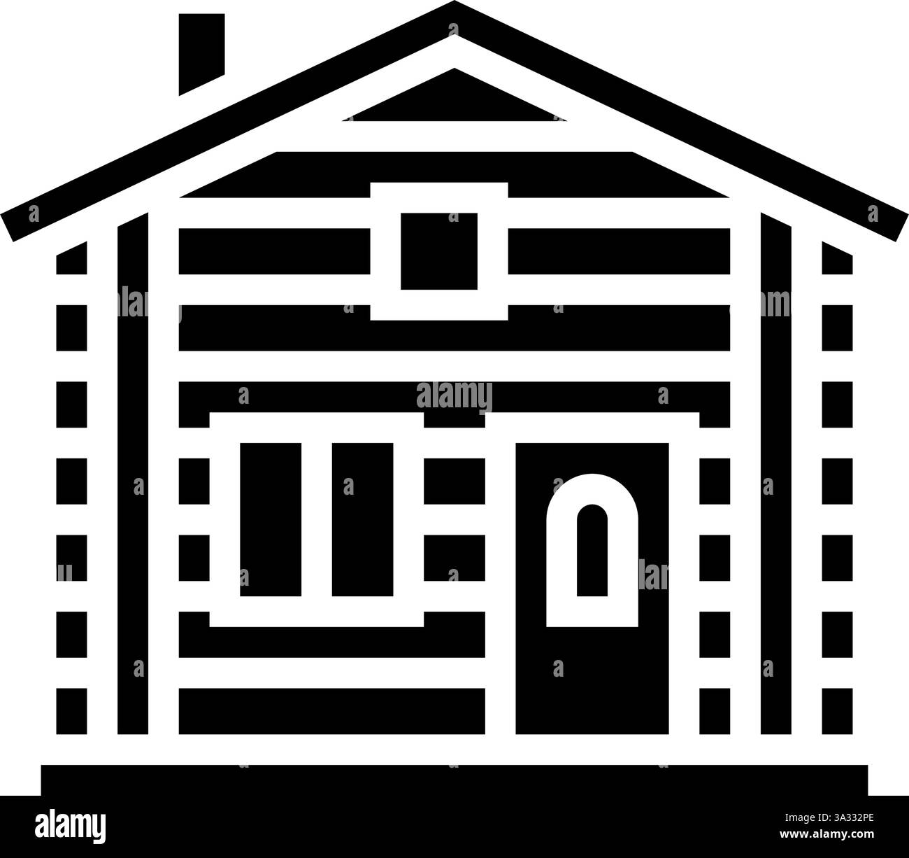 log cabin redneck glyph icon vector illustration Stock Vector Image ...