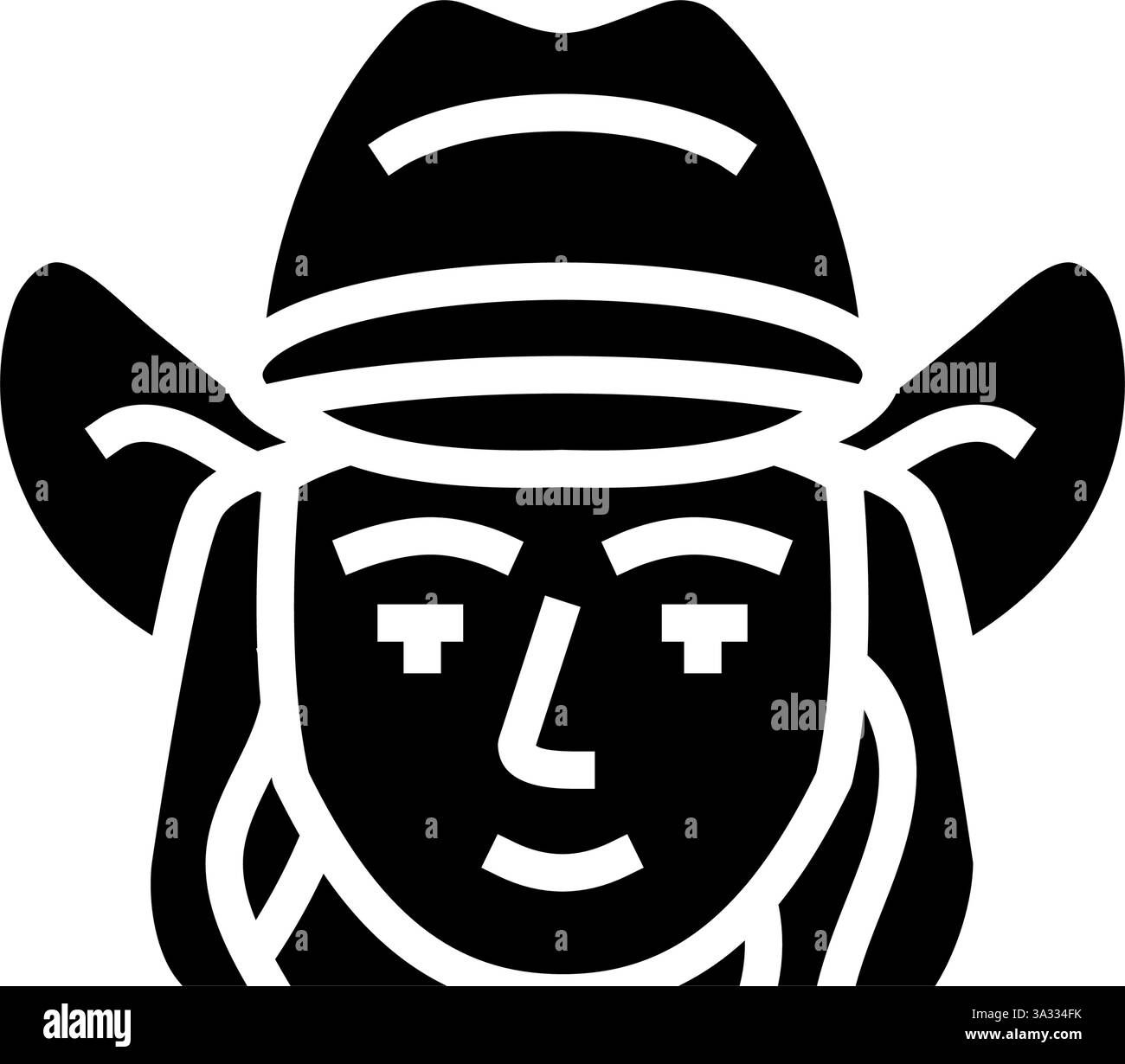 man redneck glyph icon vector illustration Stock Vector Image & Art - Alamy