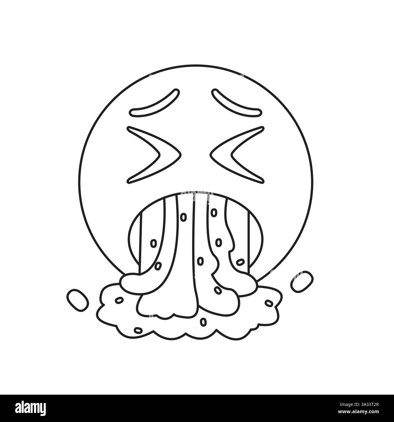 vomiting face emoji symbol sign icon vector illustration Stock Vector ...