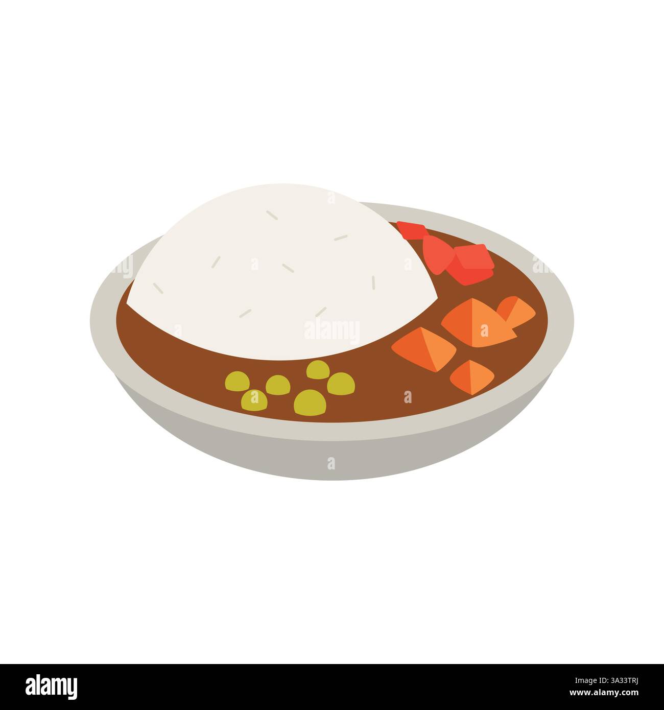 curry rice food dish bowl dinner emoji symbol sign icon vector ...
