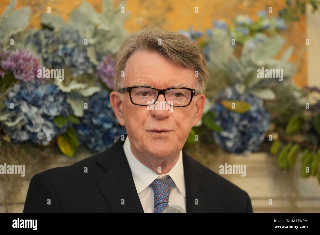 UK ambassador to the US Lord Peter Mandelson speaking at the St Patrick