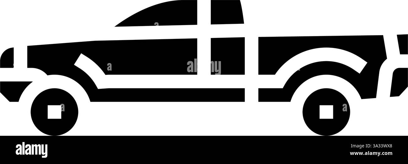 pickup truck redneck glyph icon vector illustration Stock Vector Image ...