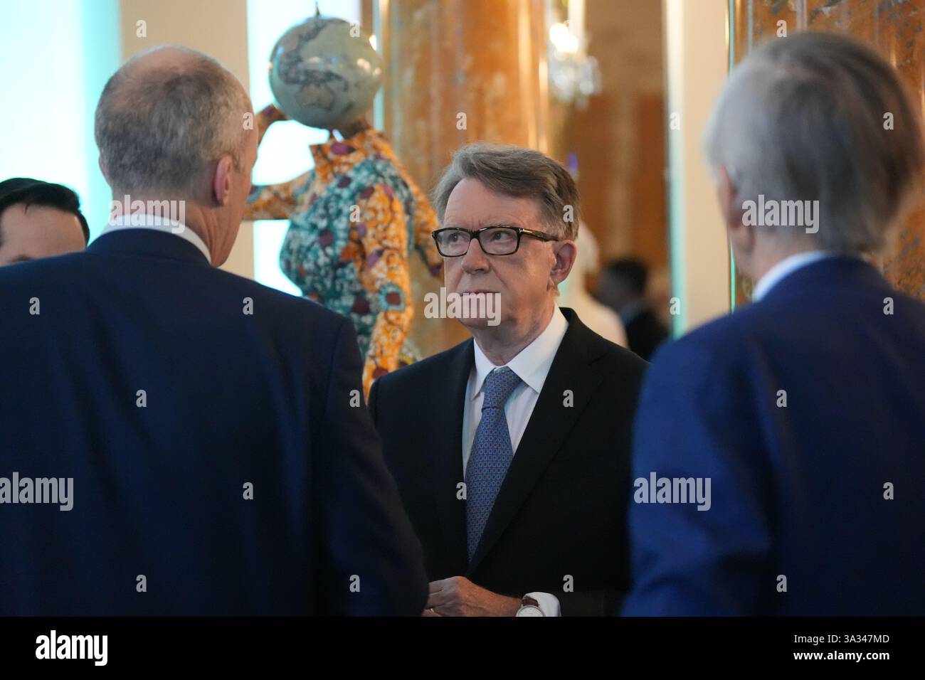 UK ambassador to the US Lord Peter Mandelson speaking to guests at the St Patrick