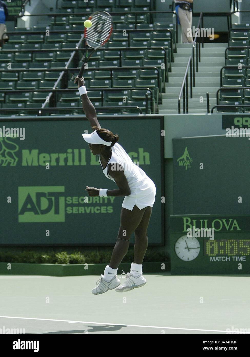 Mar 24, 2004; Key Biscayne, FL, USA; US player JAMEA JACKSON playing against Myriam Casanova of Switzerland in the first round of the NASDAQ-100 Open tournament. Jackson defeated Casanova 6-4, 6-4. Stock Photo