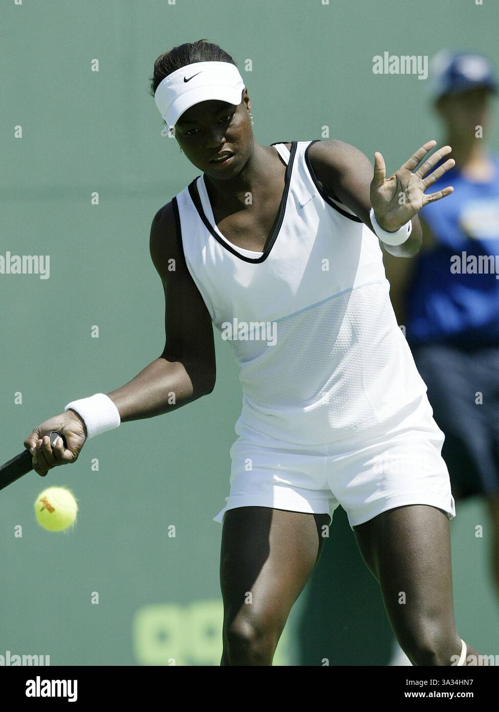Mar 24, 2004; Key Biscayne, FL, USA; US player JAMEA JACKSON playing against Myriam Casanova of Switzerland in the first round of the NASDAQ-100 Open tournament. Jackson defeated Casanova 6-4, 6-4. Stock Photo