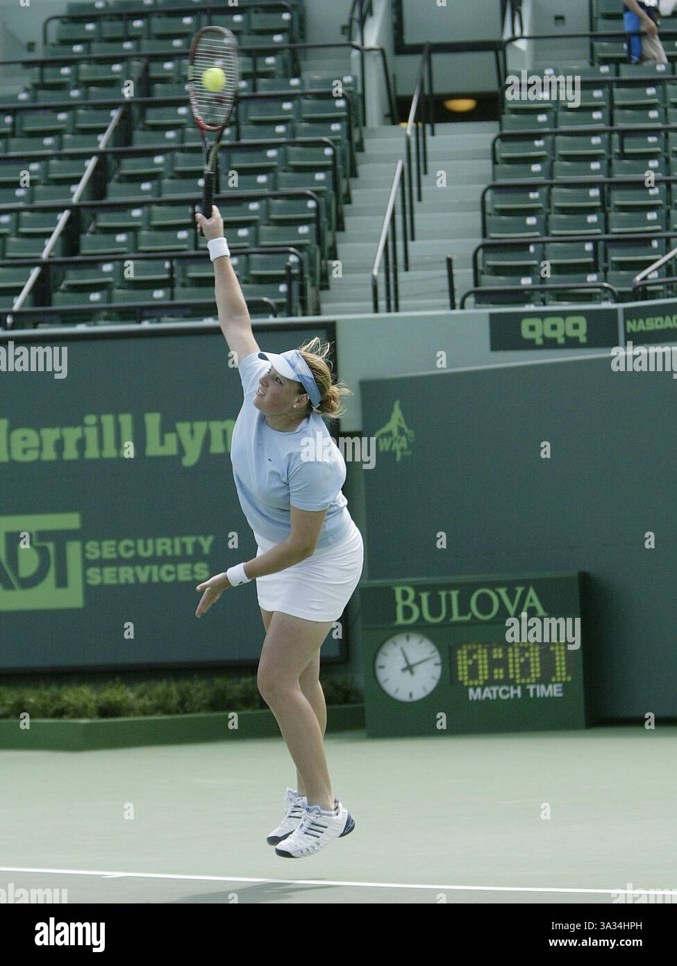 Mar 24, 2004; Key Biscayne, FL, USA; Swiss player MYRIAM CASANOVA playing against Jamea Jackson of the US in the first round of the NASDAQ-100 Open tournament. Jackson defeated Casanova 6-4, 6-4. Stock Photo