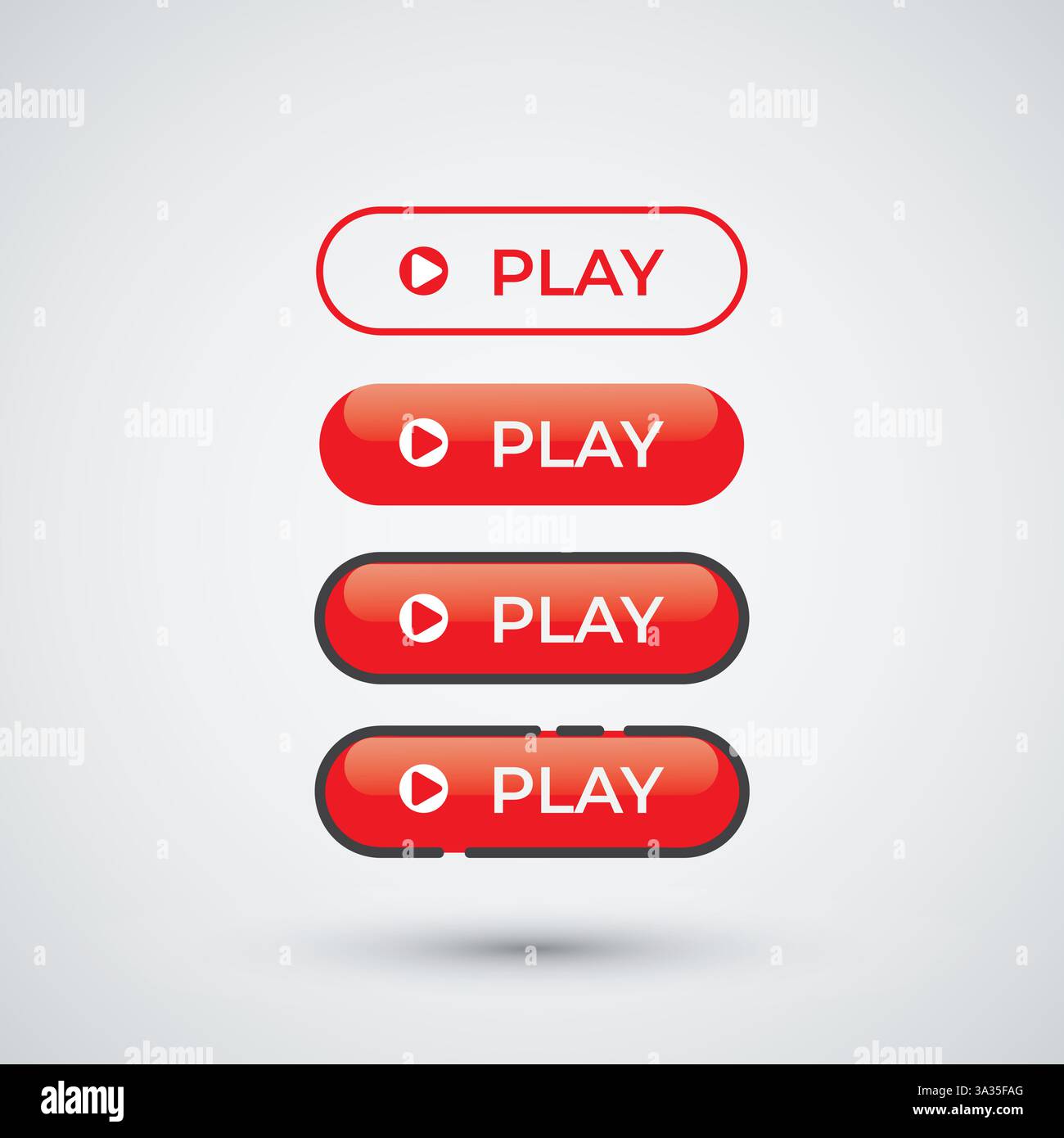 Play button on white background design template Stock Vector
