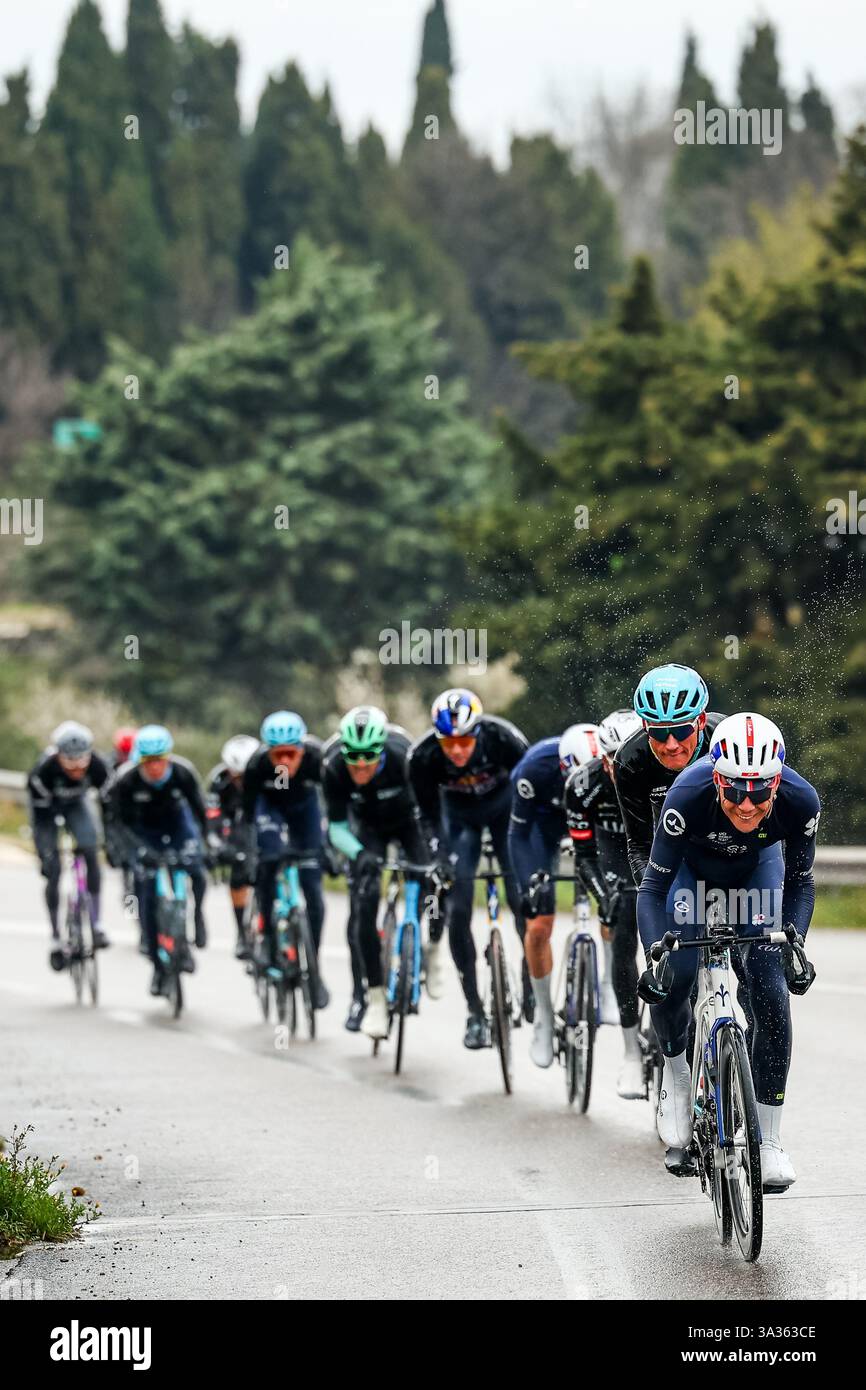 The pack of riders pictured in action during stage six of the 83th ...