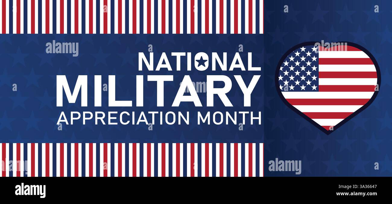 National Military Appreciation Month Honor U.S. Armed Forces in May. Vector Illustration Stock