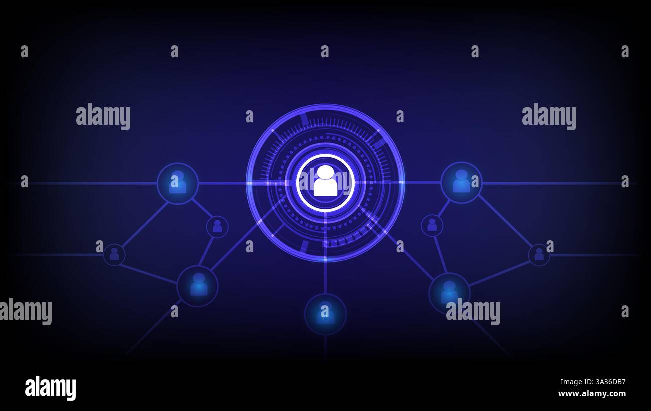 Abstract Digital internet communication Network connection with user icon. Vector Illustration Stock Vector