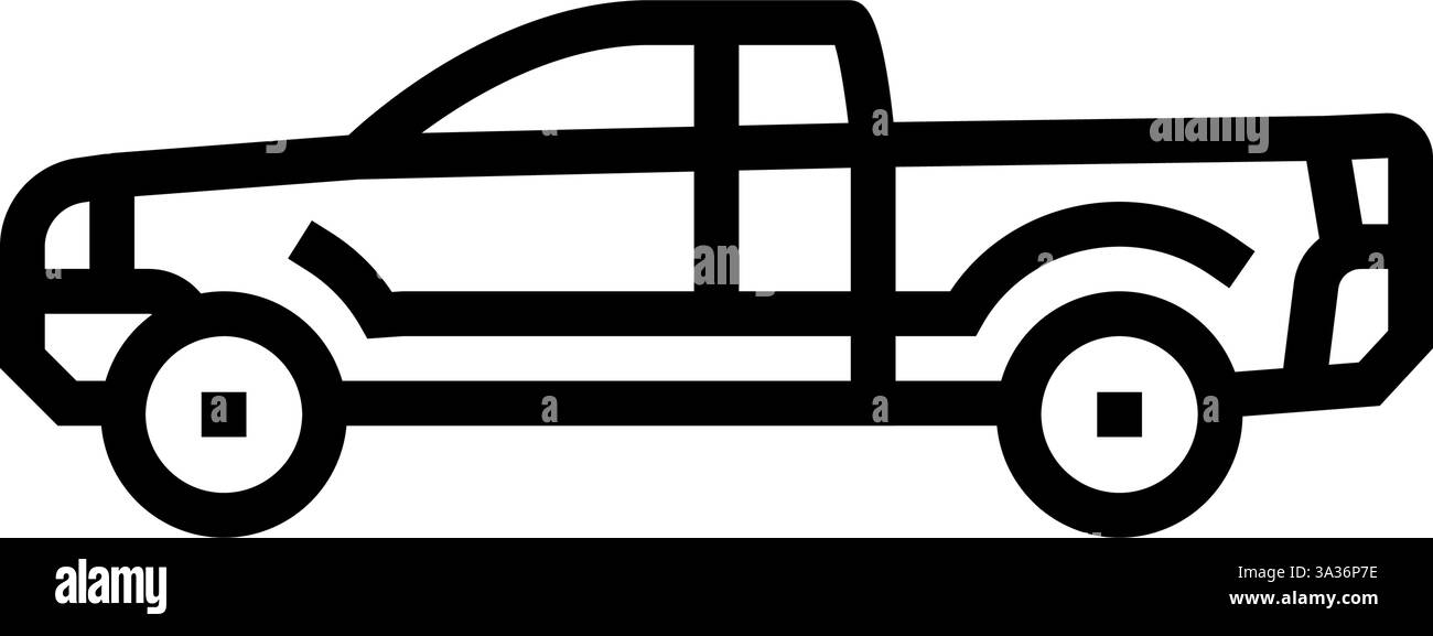 pickup truck redneck line icon vector illustration Stock Vector Image ...