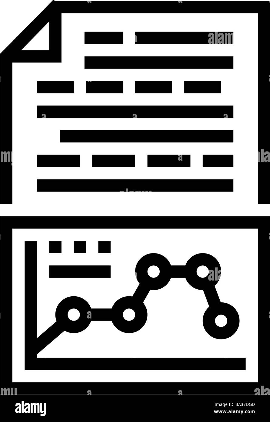 text analysis graph nlp line icon vector illustration Stock Vector ...