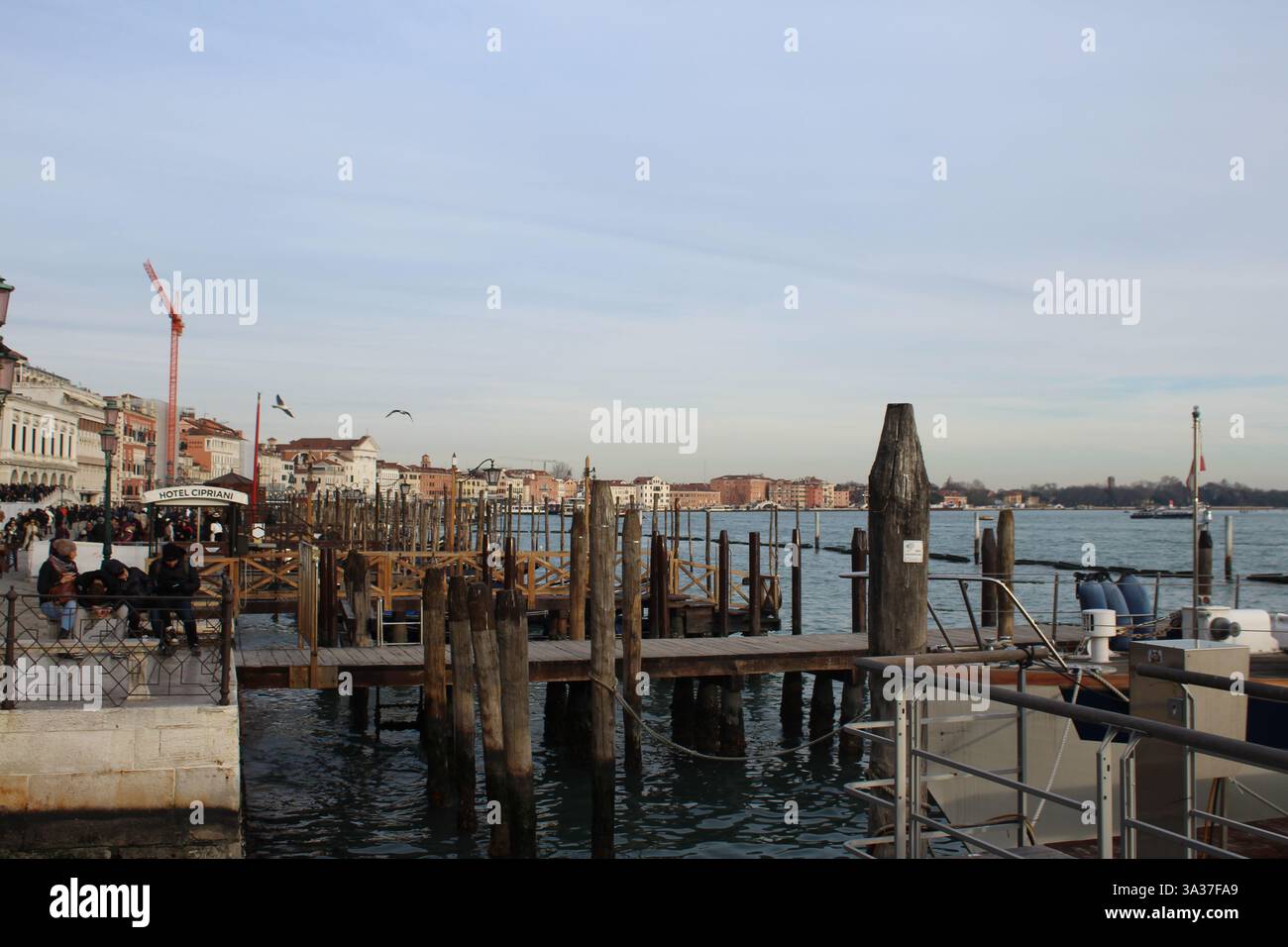 Blue skies over the Dock in Venice, Italy Stock Photo - Alamy