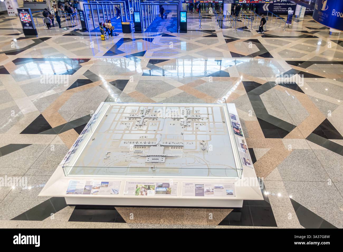 Model of Kuala Lumpur airport, Malaysia in the departures terminal Stock Photo