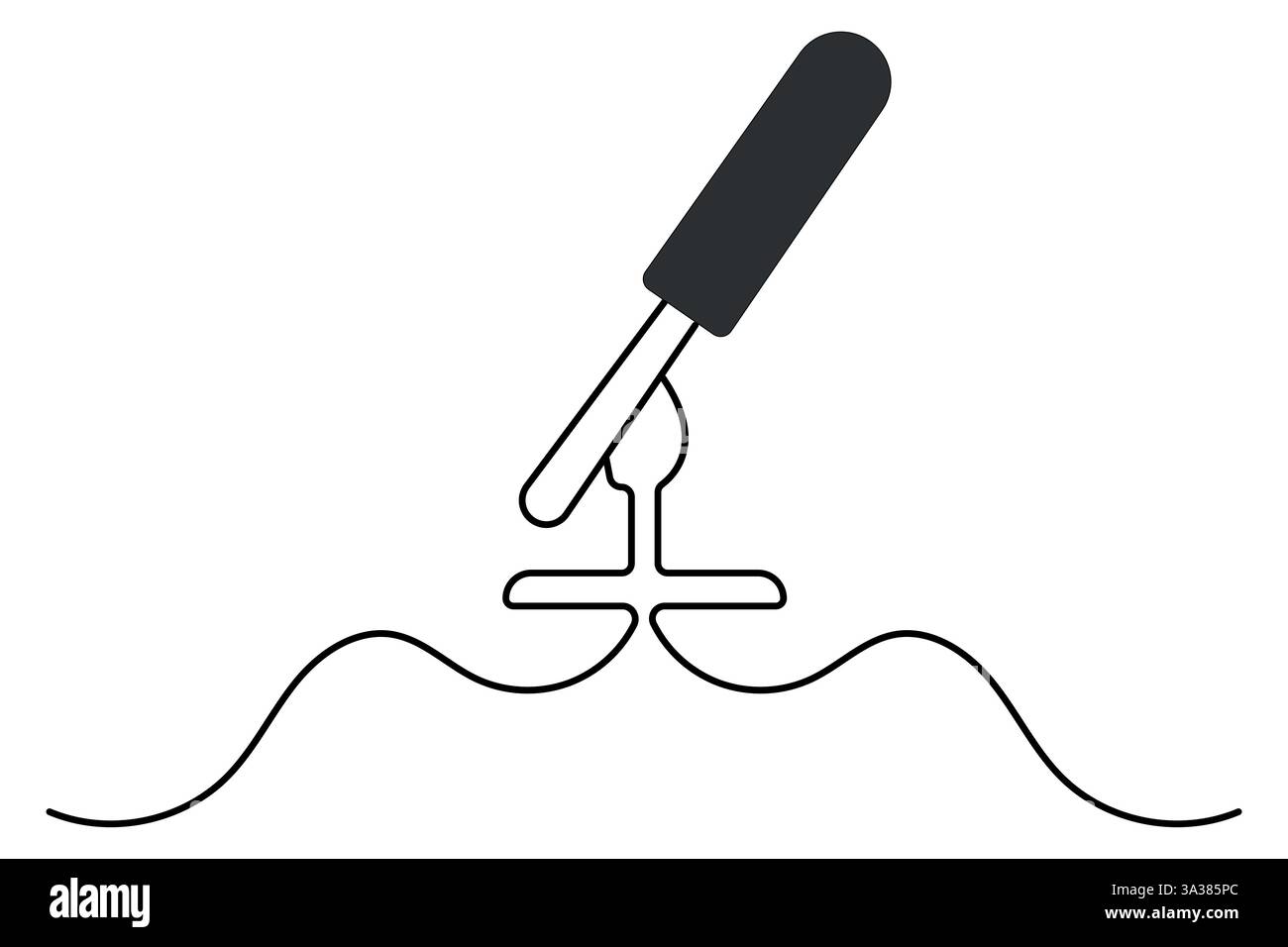 Continuous one line drawing of microphone simple vector illustration Stock Vector
