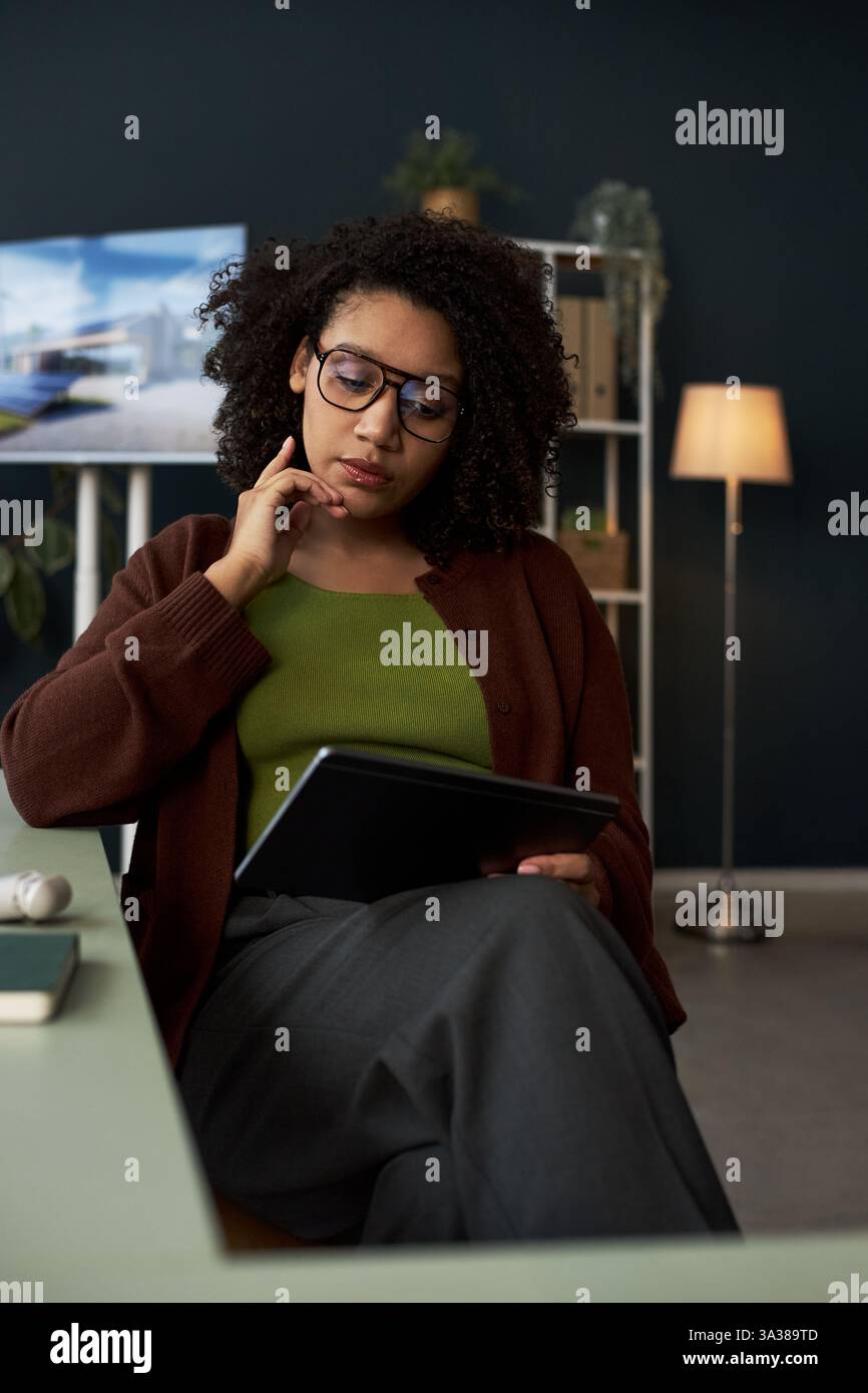 Manager Working Online On Tablet PC Stock Photo