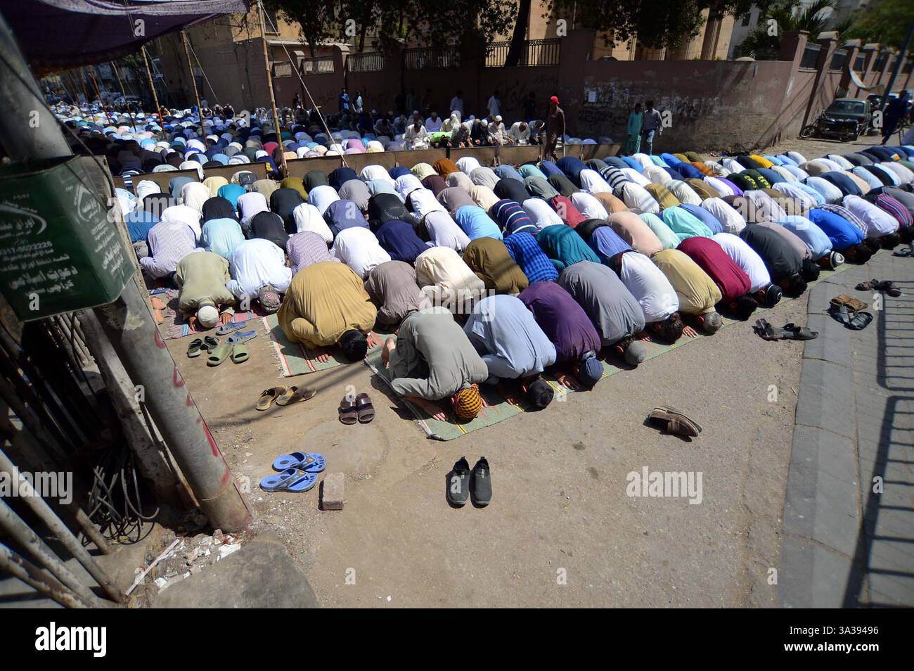 Faithfull Muslims are performing 2nd Friday Prayer of the Holy Month of ...