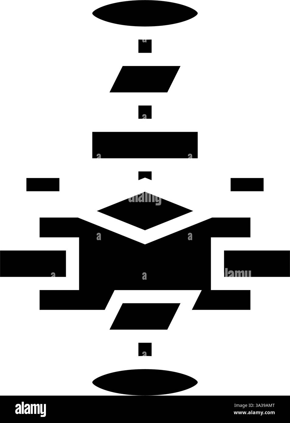 algorithm flowchart machine learning glyph icon vector illustration ...
