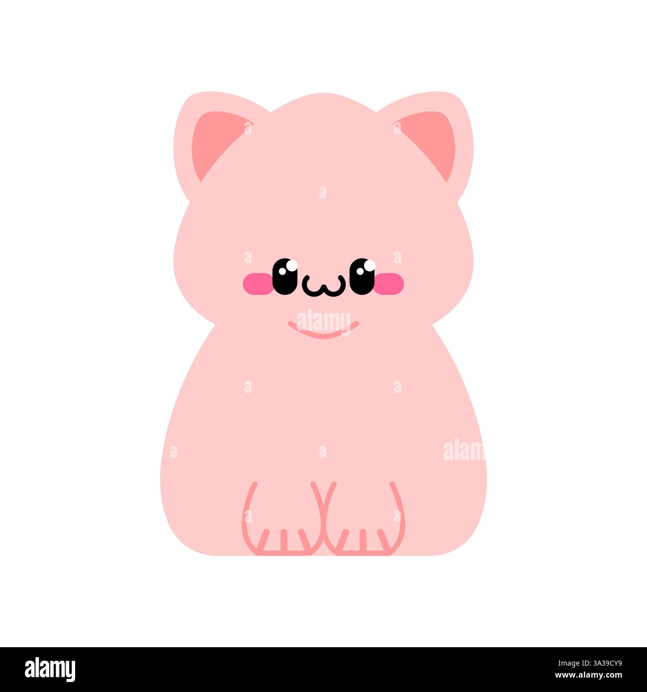 Cute kitten isolated. nice pink pet Stock Vector
