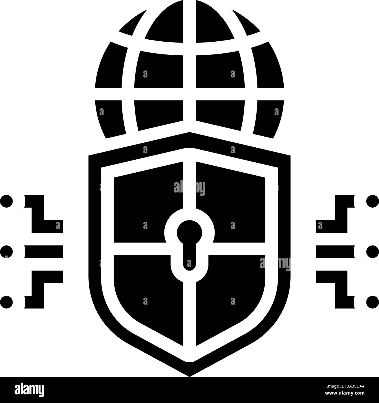 cybersecurity shield industry glyph icon vector illustration Stock ...