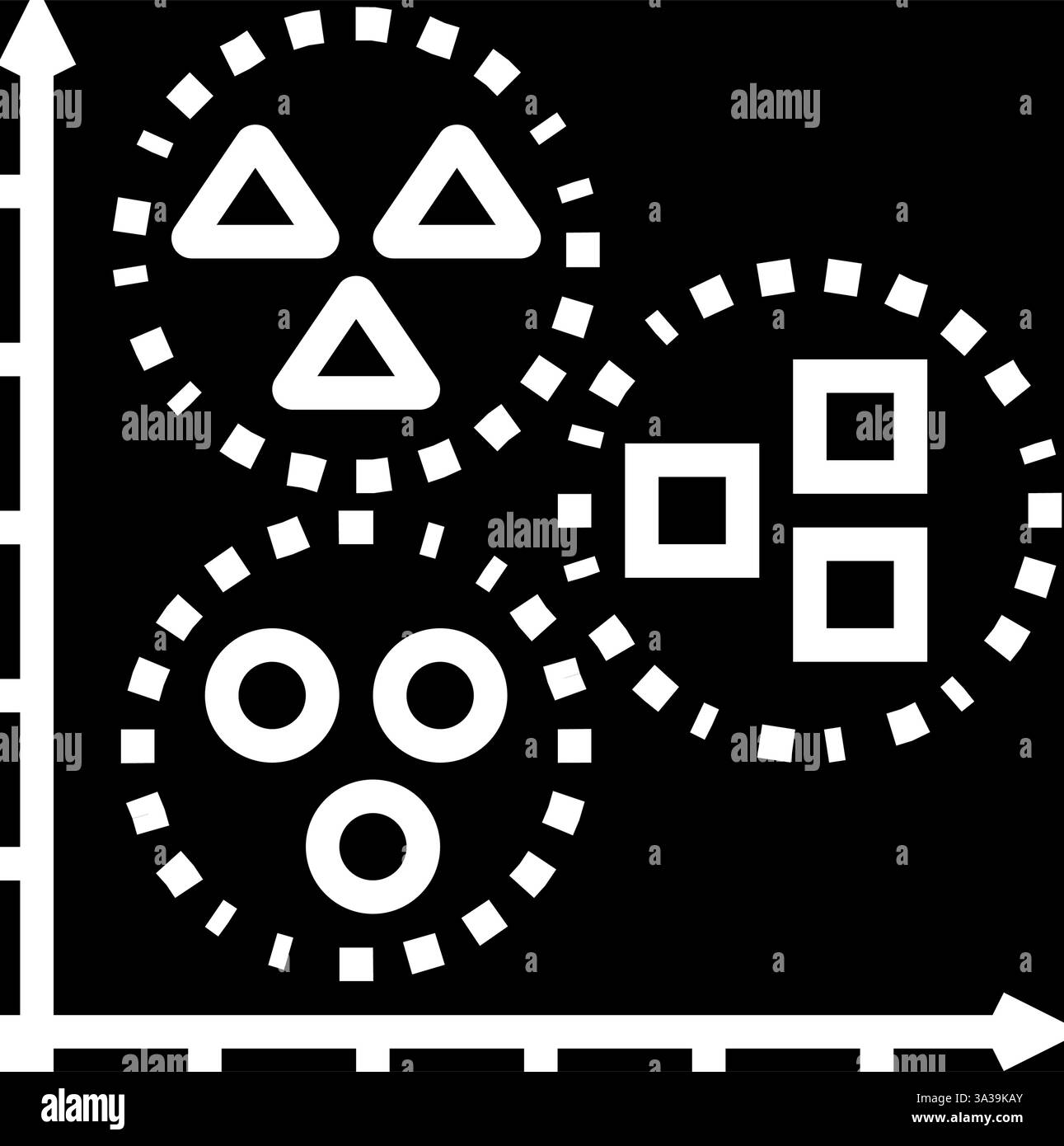 unsupervised learning machine glyph icon vector illustration Stock ...